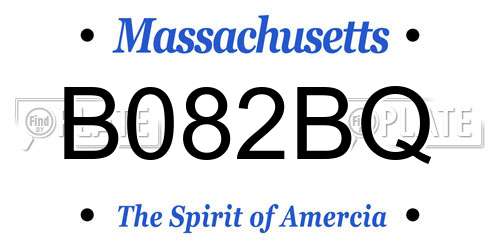 B082BQ Massachusetts License Plate