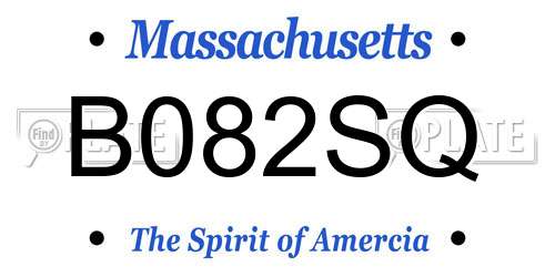 B082SQ Massachusetts License Plate