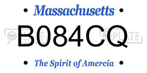 B084CQ Massachusetts License Plate