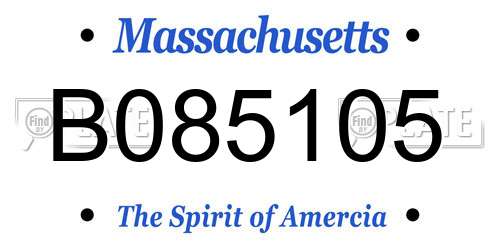 B085105 Massachusetts License Plate
