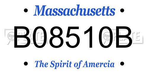 B08510B Massachusetts License Plate