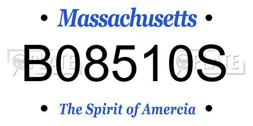 B08510S Massachusetts License Plate