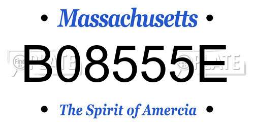 B08555E Massachusetts License Plate
