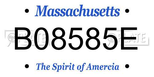 B08585E Massachusetts License Plate