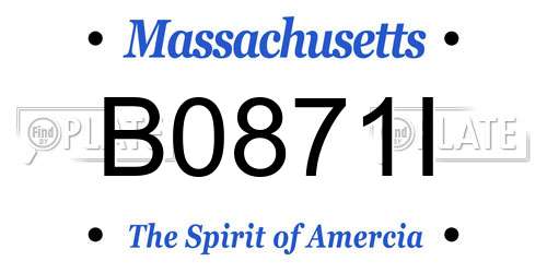 B0871I Massachusetts License Plate