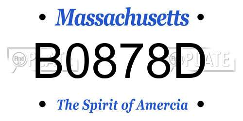 B0878D Massachusetts License Plate