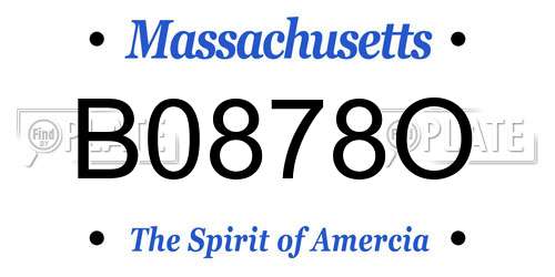 B0878O Massachusetts License Plate