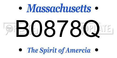 B0878Q Massachusetts License Plate