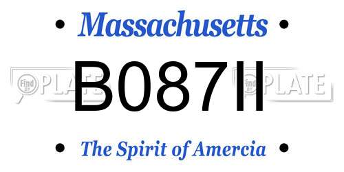 B087II Massachusetts License Plate