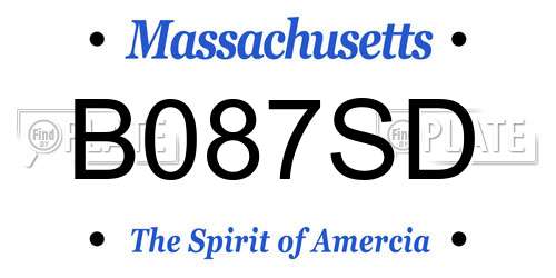 B087SD Massachusetts License Plate