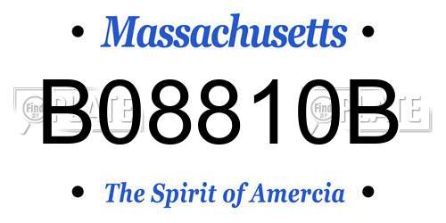 B08810B Massachusetts License Plate