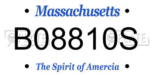 B08810S Massachusetts License Plate