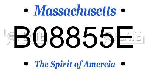 B08855E Massachusetts License Plate