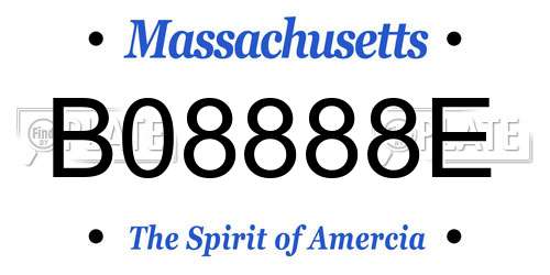 B08888E Massachusetts License Plate