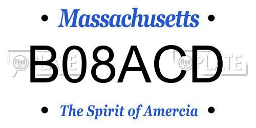 B08ACD Massachusetts License Plate
