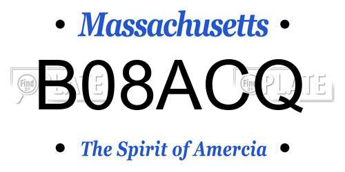 B08ACQ Massachusetts License Plate