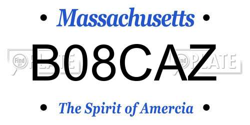 B08CAZ Massachusetts License Plate