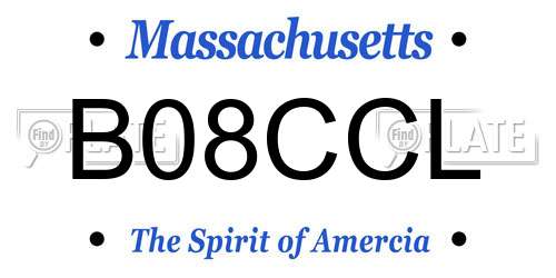 B08CCL Massachusetts License Plate