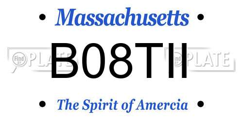 B08TII Massachusetts License Plate