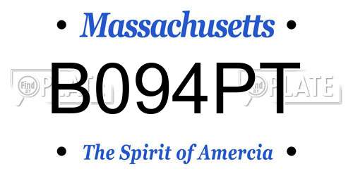 B094PT Massachusetts License Plate