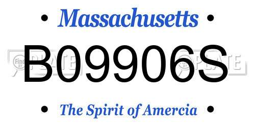 B09906S Massachusetts License Plate