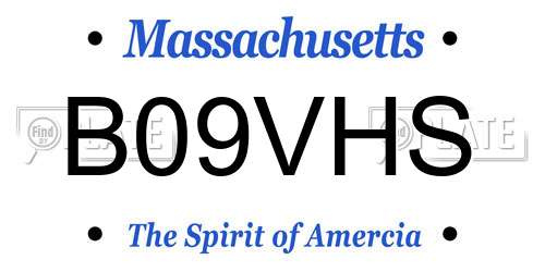 B09VHS Massachusetts License Plate