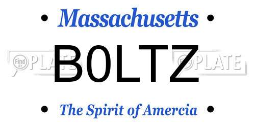 B0LTZ Massachusetts License Plate