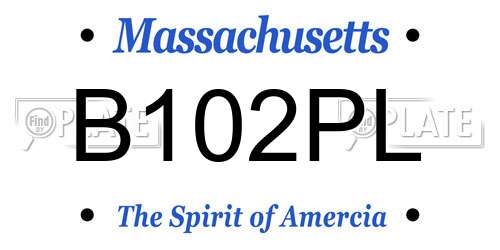 B102PL Massachusetts License Plate