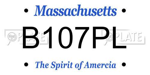 B107PL Massachusetts License Plate