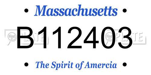 B112403 Massachusetts License Plate