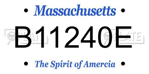 B11240E Massachusetts License Plate