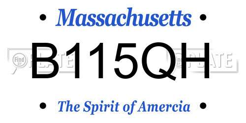 B115QH Massachusetts License Plate