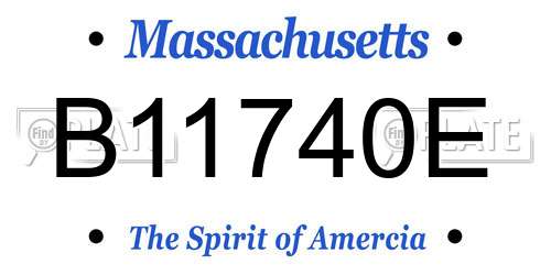 B11740E Massachusetts License Plate