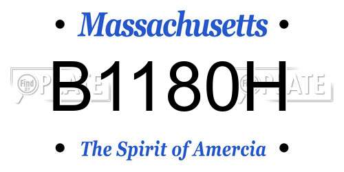 B1180H Massachusetts License Plate