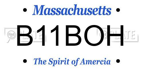 B11BOH Massachusetts License Plate
