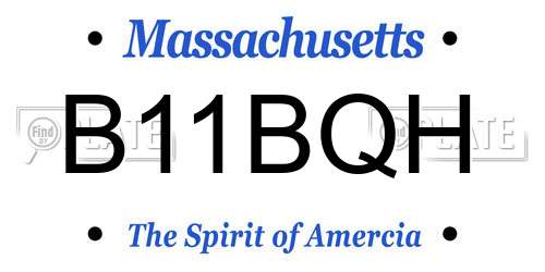 B11BQH Massachusetts License Plate