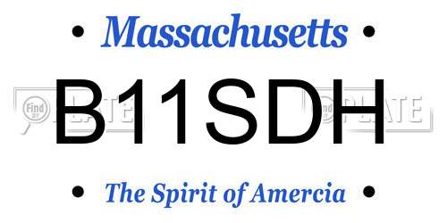 B11SDH Massachusetts License Plate