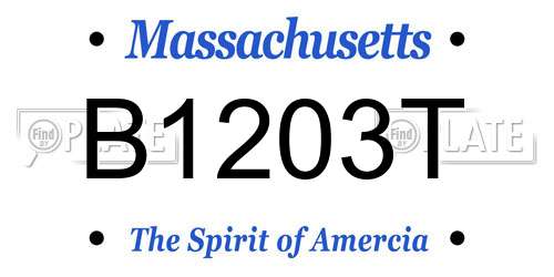 B1203T Massachusetts License Plate