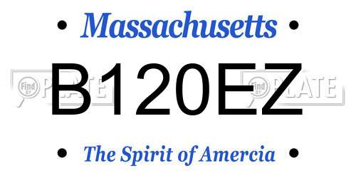 B120EZ Massachusetts License Plate