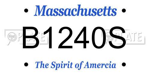 B1240S Massachusetts License Plate
