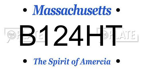 B124HT Massachusetts License Plate