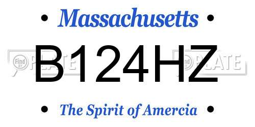 B124HZ Massachusetts License Plate