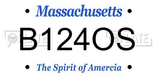 B124OS Massachusetts License Plate