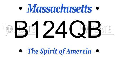 B124QB Massachusetts License Plate