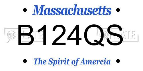 B124QS Massachusetts License Plate