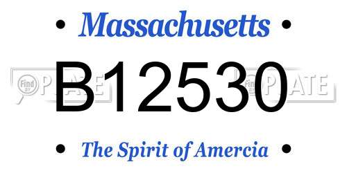 B12530 Massachusetts License Plate