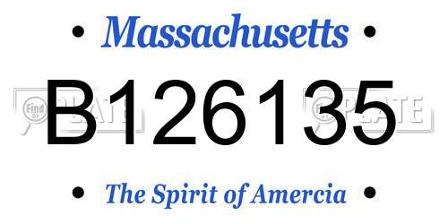 B126135 Massachusetts License Plate