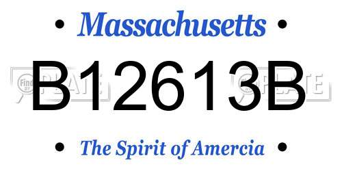 B12613B Massachusetts License Plate