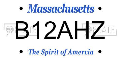 B12AHZ Massachusetts License Plate