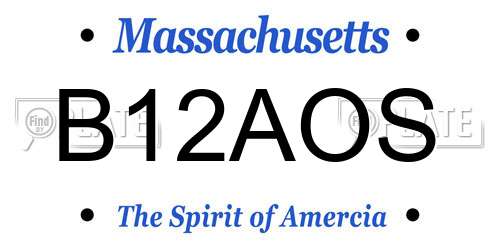 B12AOS Massachusetts License Plate